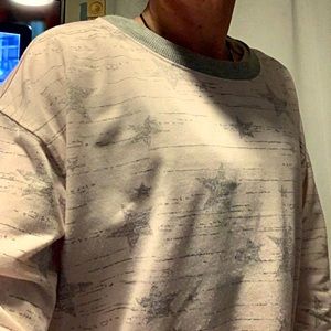 Splendid Light Pink with Grey Star Pattern Sweater